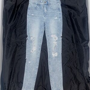American Eagle Outfitters Light Blue Ripped Skinny Jeans